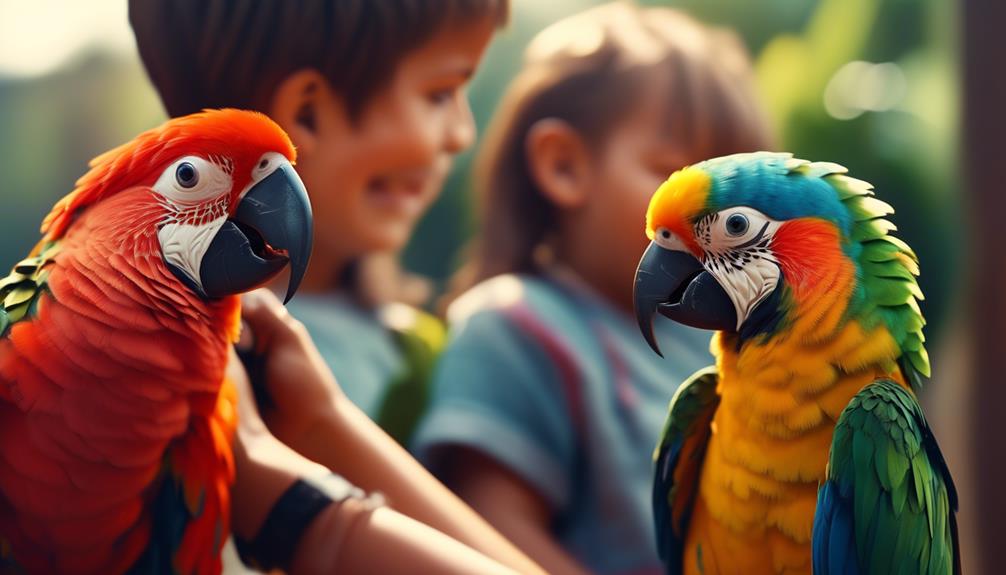 chatty parrot captivates families