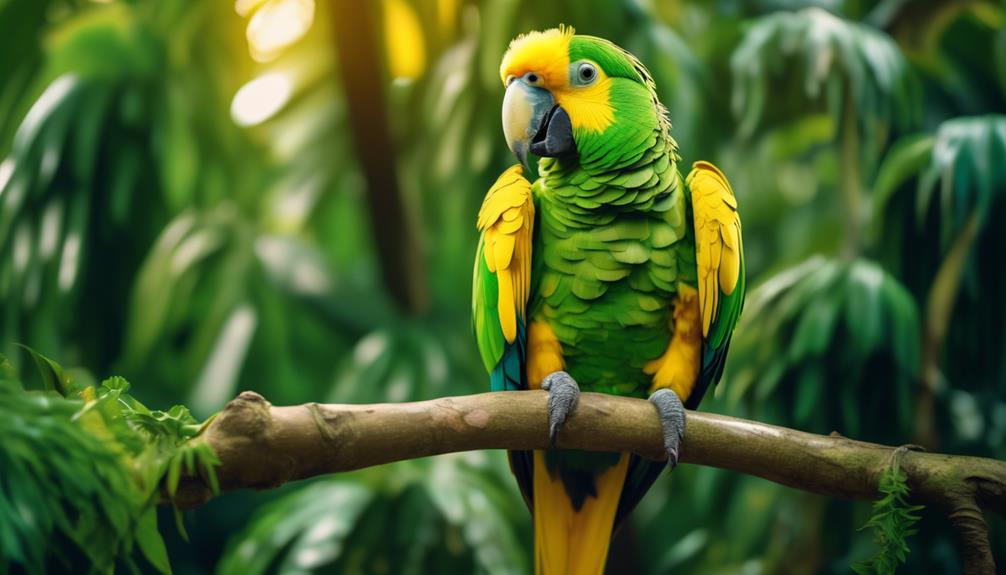 chatty parrot with golden plumage