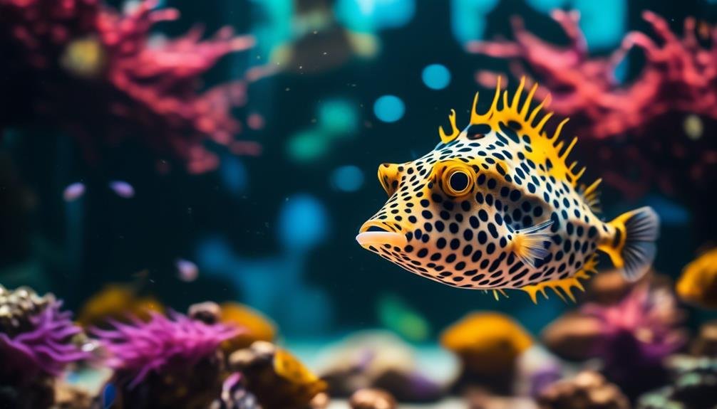 colorful female boxfish gathering