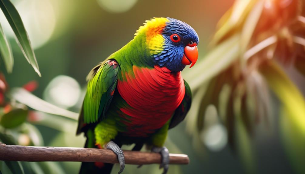 colorful olive headed lorikeet