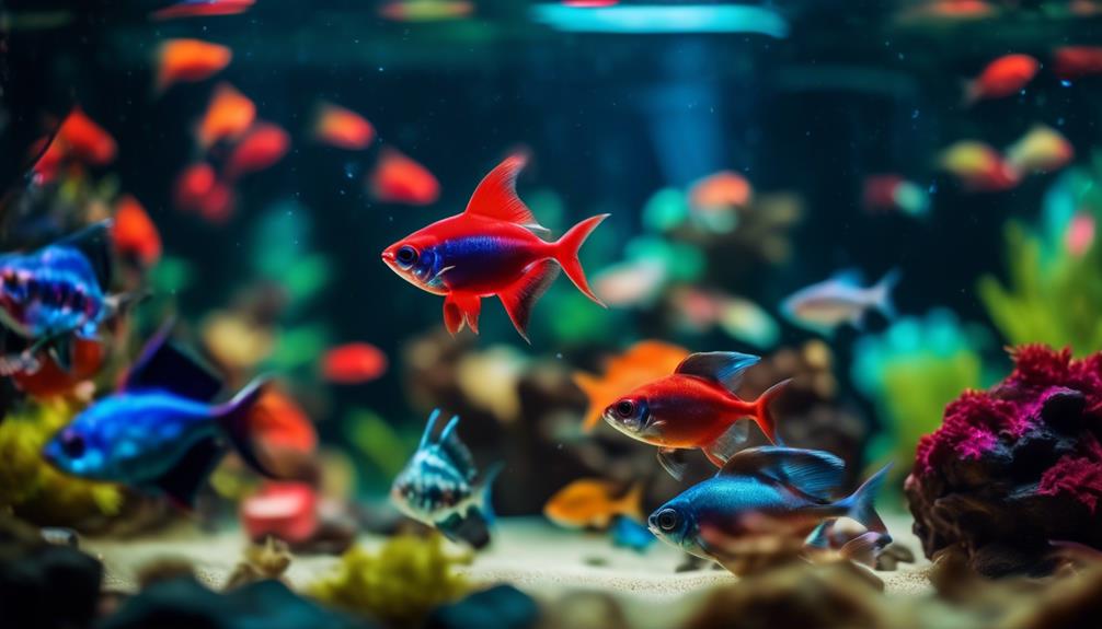 diverse tetra fish species