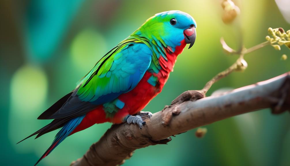 enchanting scarlet chested parrot