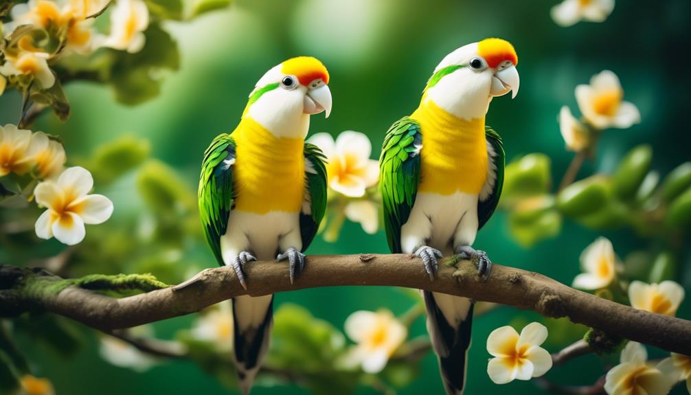 enchanting white bellied caiques