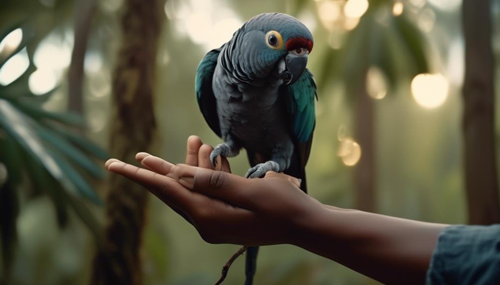 engaging with dusky parrots