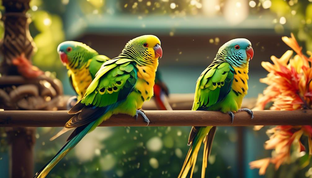 exotic regent parakeets as aviary pets