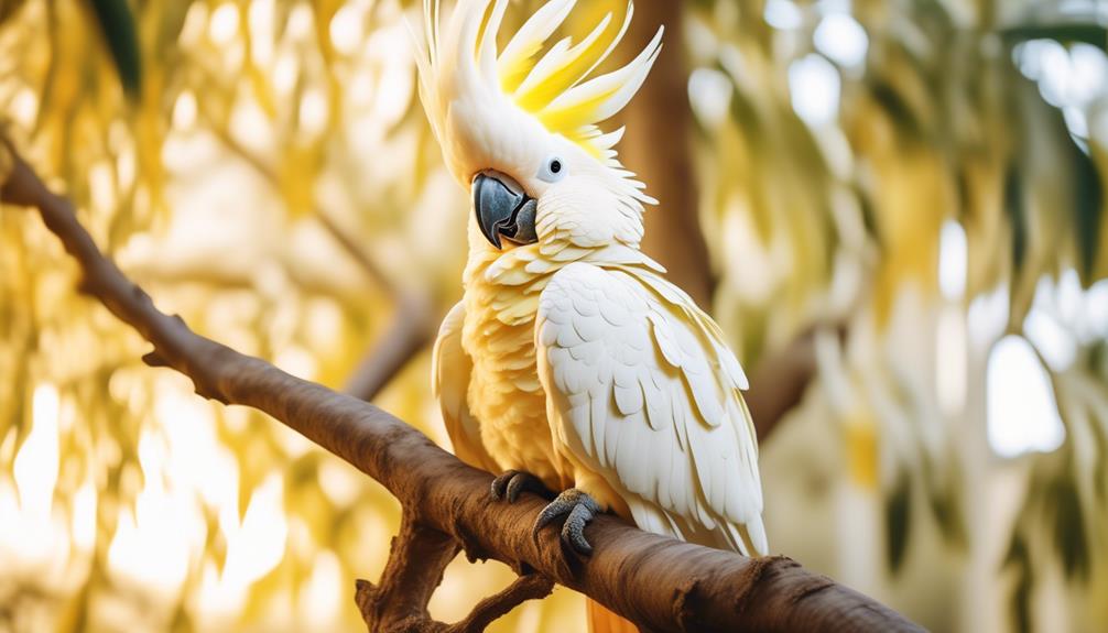 exquisite citron crested cockatoo