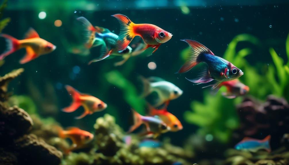 harmonious tetras in aquarium