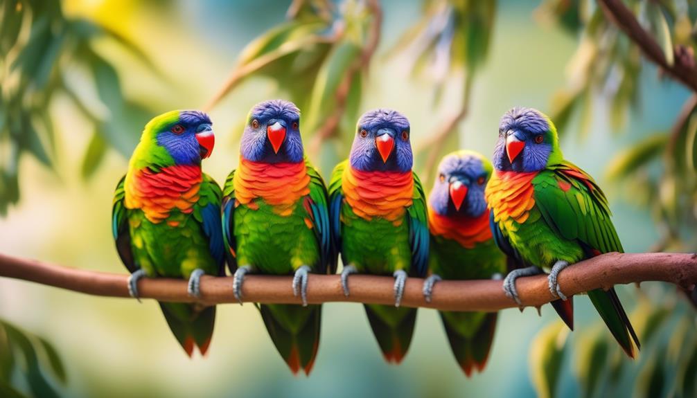 lively lorikeets sociable vocal colorful