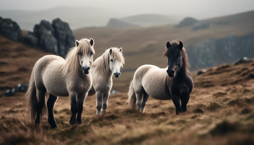 majestic dartmoor ponies roaming