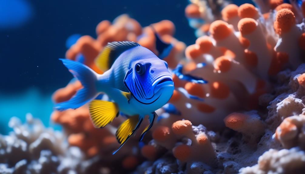 male damselfish breeding behavior