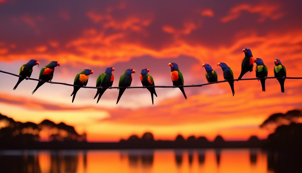 melodic calls of colorful parrots