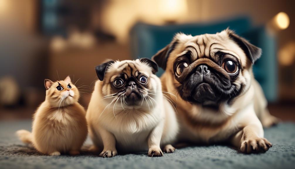 mixed breed pug and other pets