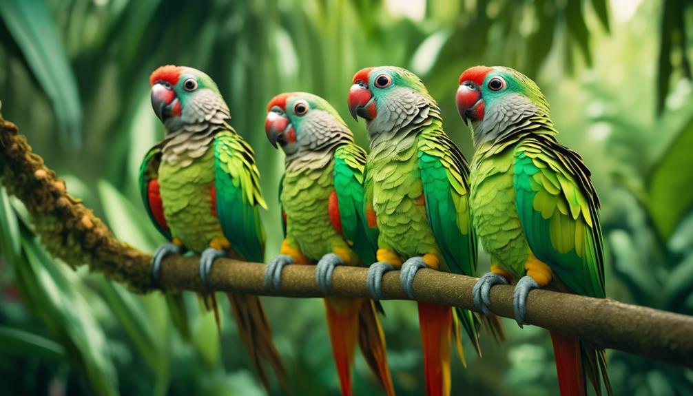 pearly conures rainforest jewel