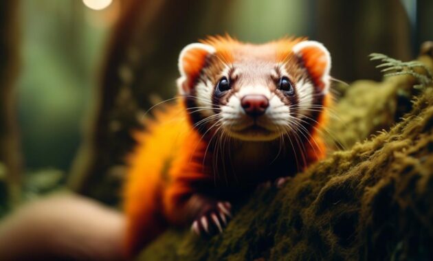 rare fire colored ferret discovered