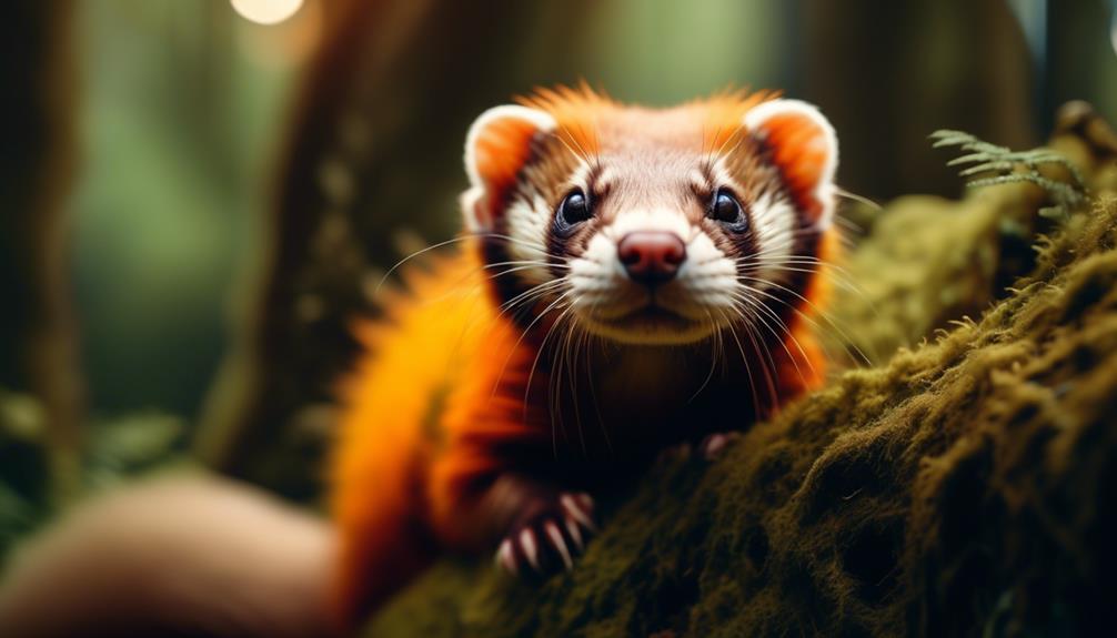 rare fire colored ferret discovered