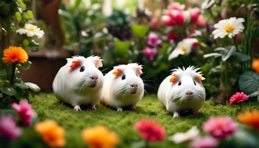 rare white crested guinea pigs