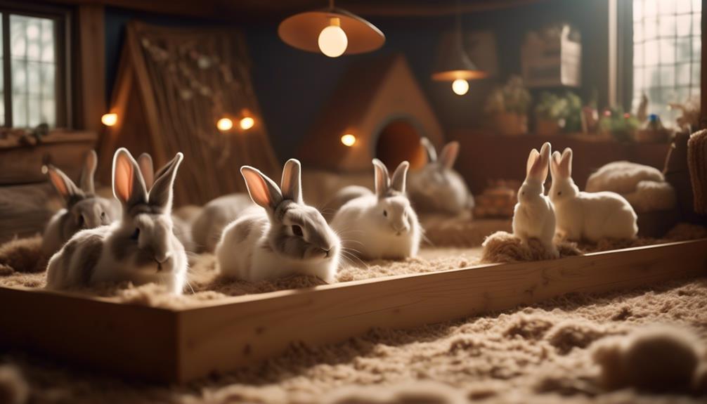 spacious indoor rabbit enclosure