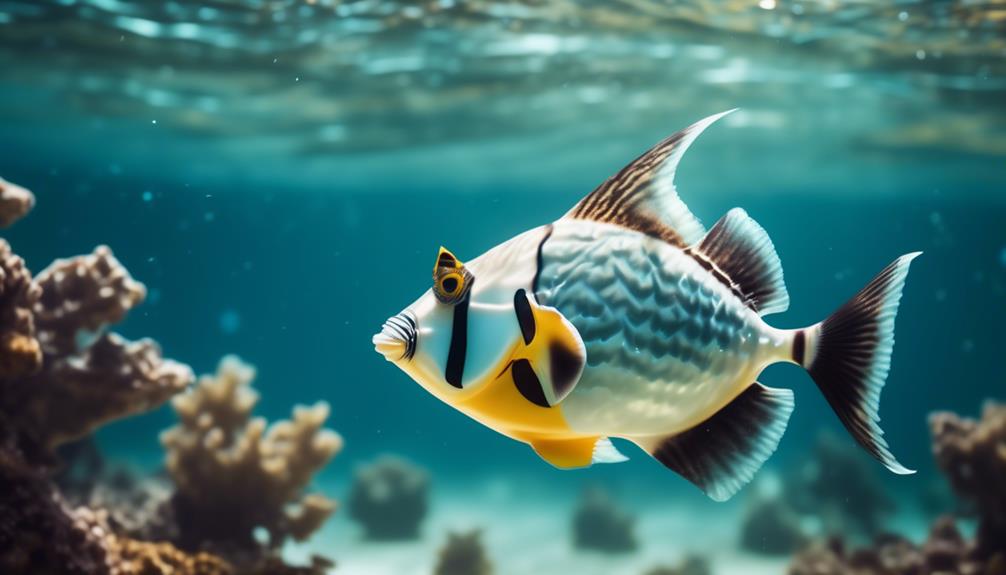 triggerfish swimming with elegance