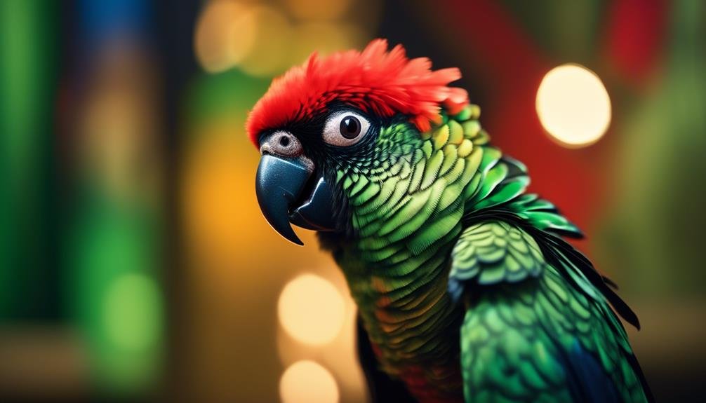 vibrant black capped conure