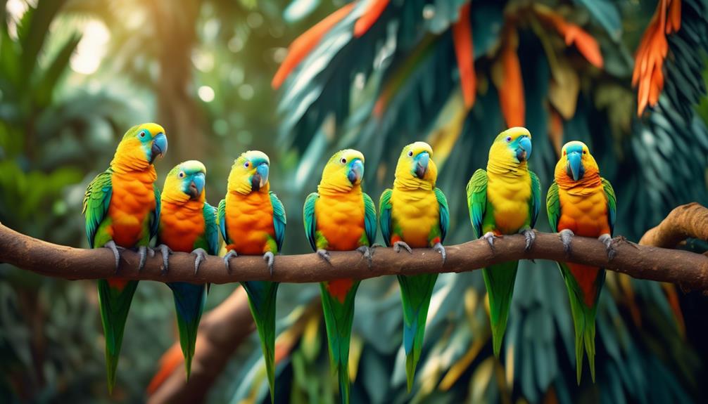 vibrant exotic parrots with unique traits