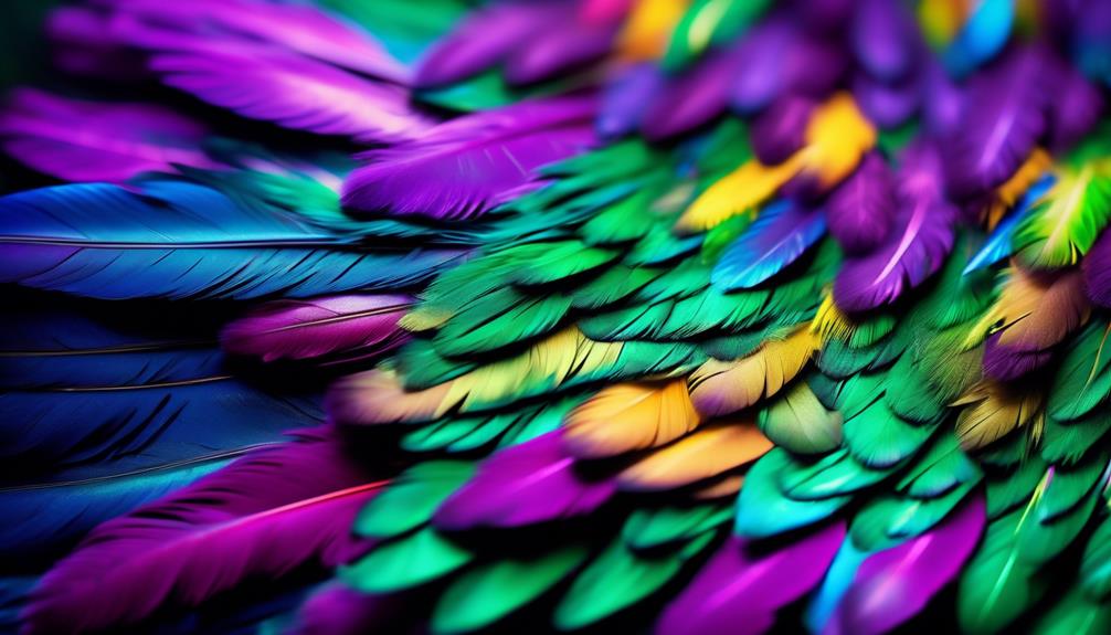 vibrant feathers and shades