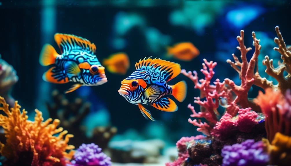 vibrant mandarinfish for aquarium