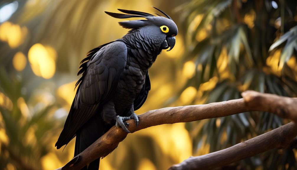 Rare and Majestic Yellow Tailed Black Cockatoo