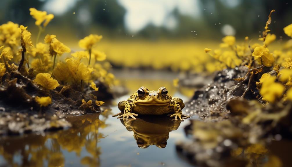 yellow bellied toads struggle on