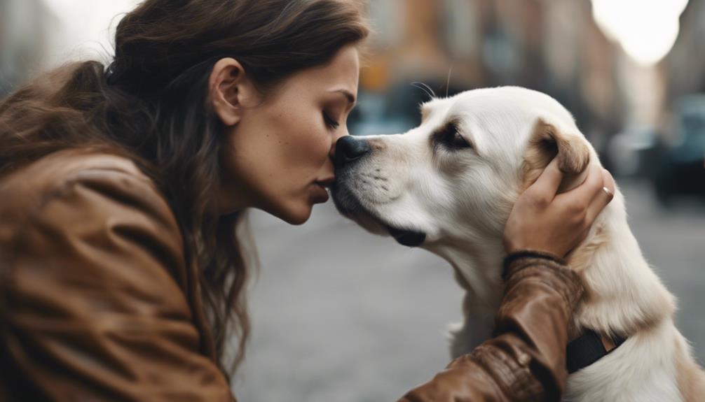 dogs react to kisses