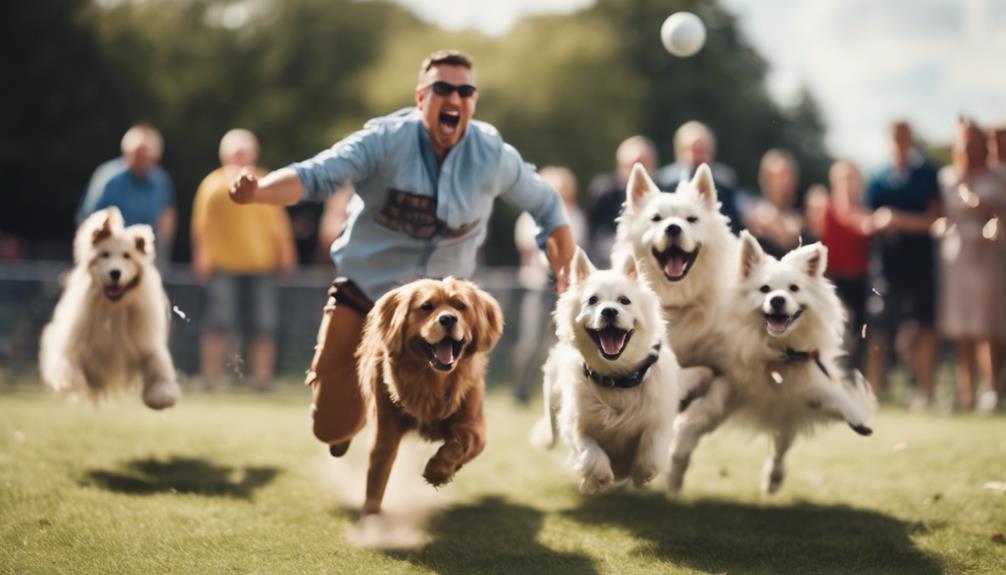 fast paced dog relay race