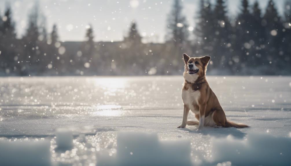 ice fishing with dog