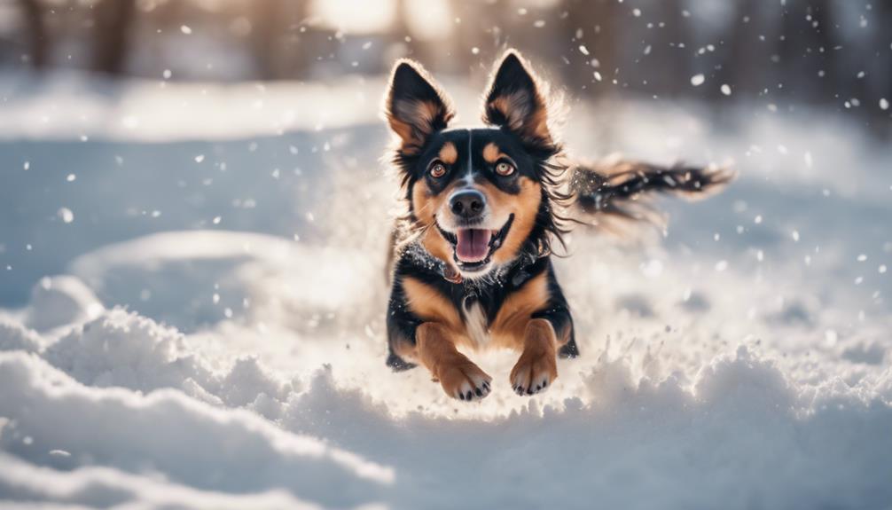 playful dogs enjoy snow