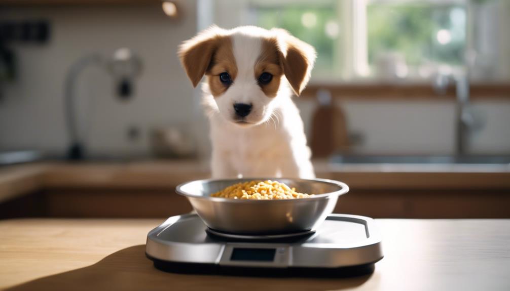 tracking puppy food intake